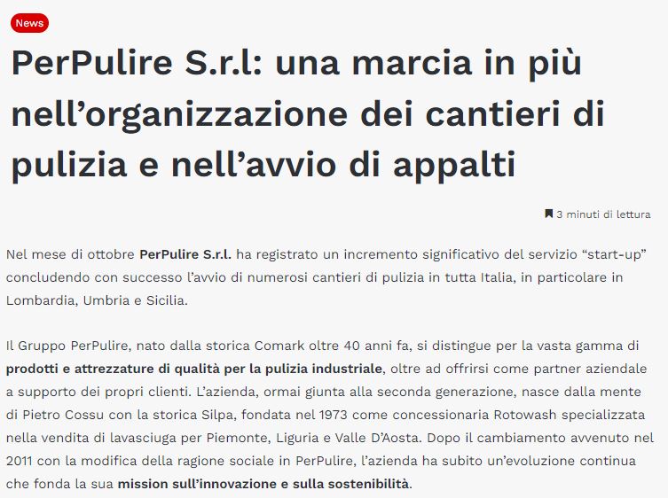 PerPulire su Dimensione Pulito