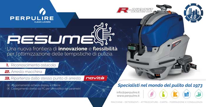 La funzione resume rende ancora più performante la lavasciuga pavimenti robotizzata