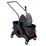 CARRELLI PULIZIA | CARRELLO DOPPIA VASCA 50LT CON MANIGLIA CENTRALE - 