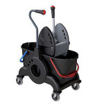 CARRELLI PULIZIA | CARRELLO DOPPIA VASCA 50LT CON MANIGLIA LATERALE - 