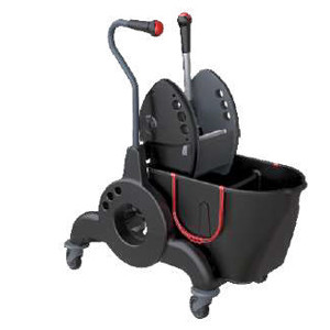 CARRELLO MONOVASCA CON DIVISORIO 15+10LT STRIZZATORE PREXA S E MANIGLIA LATERALE